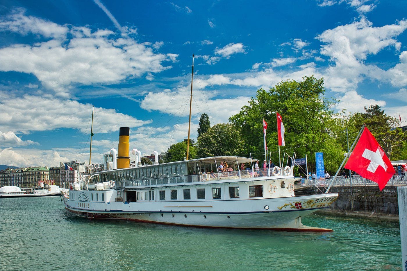 View of lake cruises at Lake Geneva, Switzerland