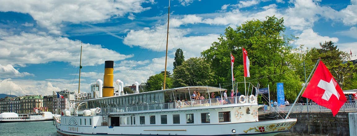 View of lake cruises at Lake Geneva, Switzerland