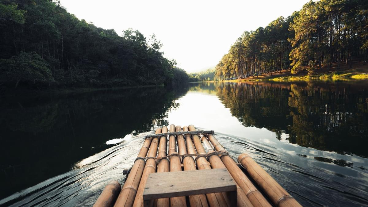 Bamboo Rafts in Kerala