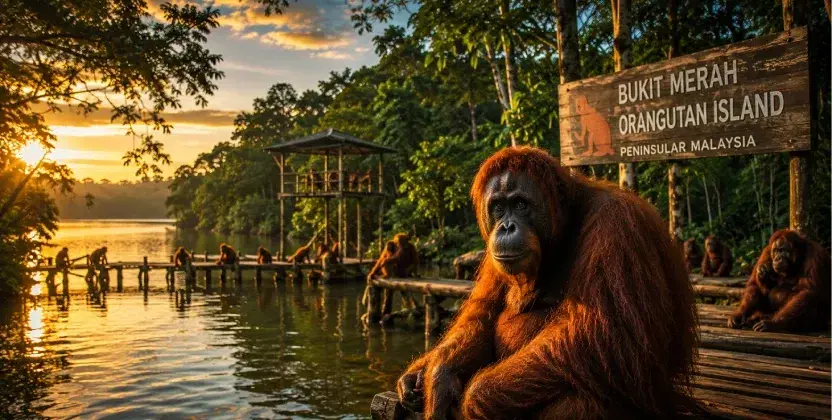 Bukit Merah Orangutan Island, is one of the best orangutan sanctuary Malaysia