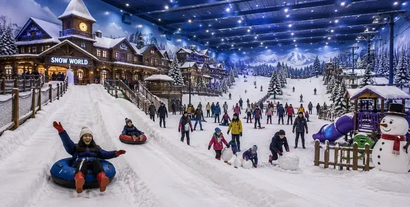 Play with snow in Snow World, Malaysia. 