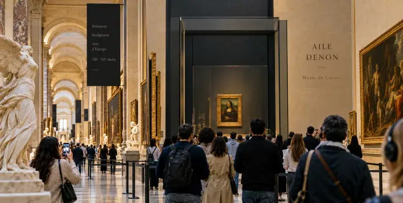 Witness the stunning artworks of Denon Wing in Louvre Museum
