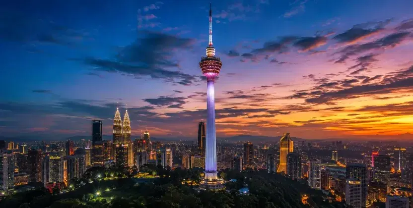 The stunning view of KL Tower Malaysia