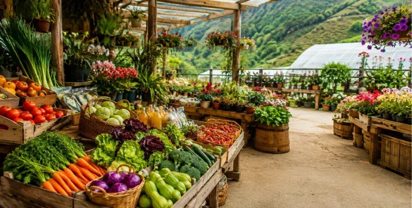 Colorful Kea Farm Market featuring fresh produce, a place to visit in Cameron Highlands