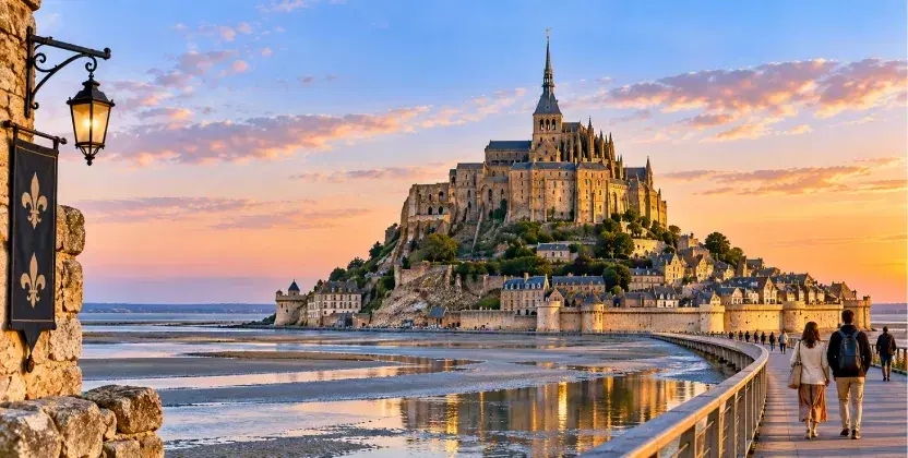 The beautiful view of Mont Saint Michel 