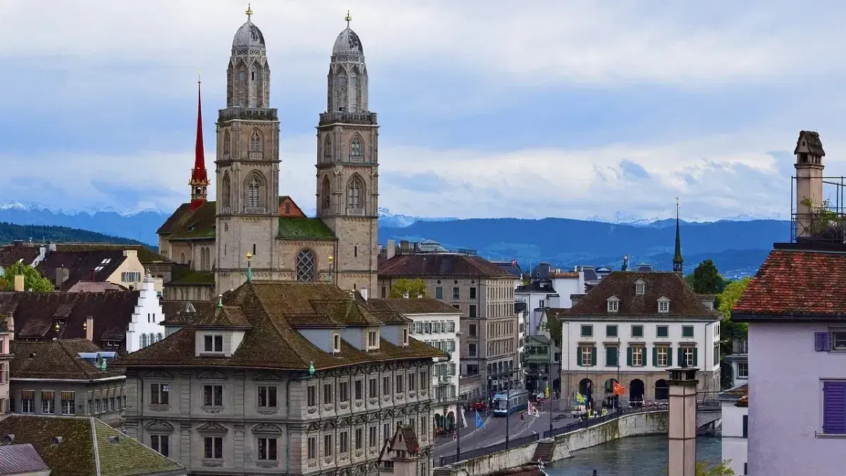 Distant view of Grossmünster