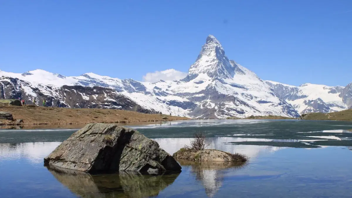 view of range in lake hike in Zermatt region