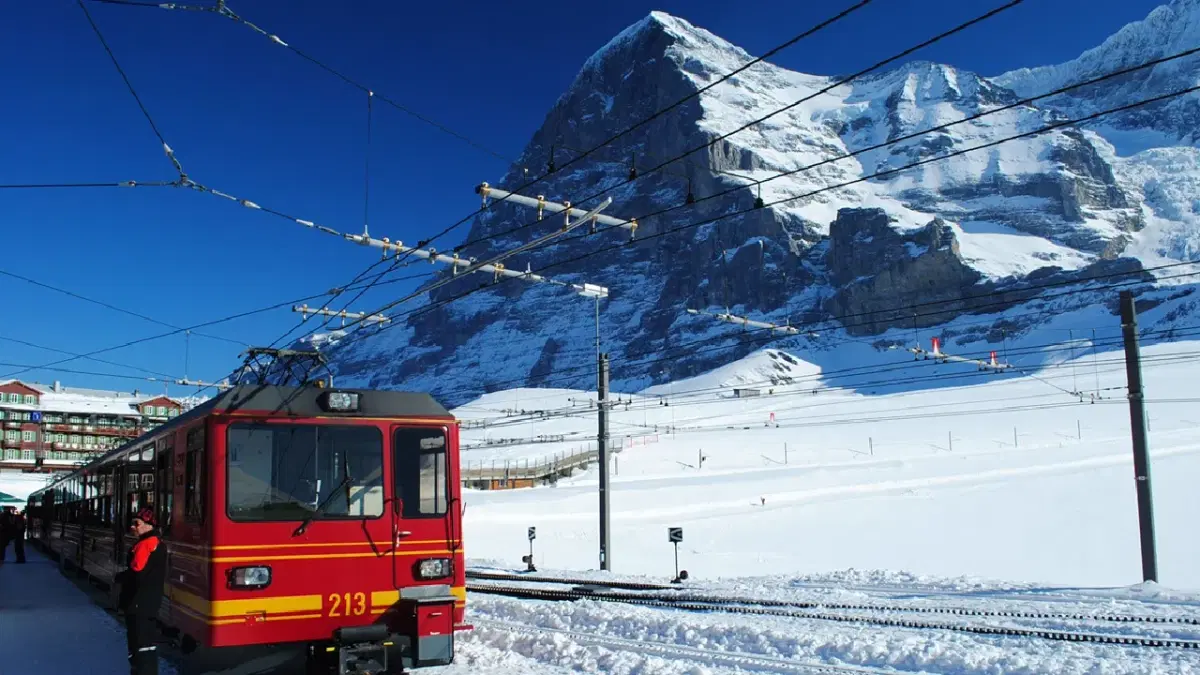 train to Jungfraujoch in-front of Eiger