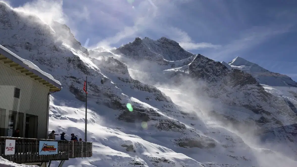 View of alpine ranges in Jungfraujoch