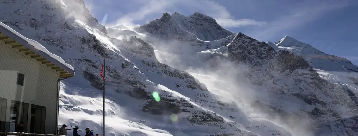 View of alpine ranges in Jungfraujoch