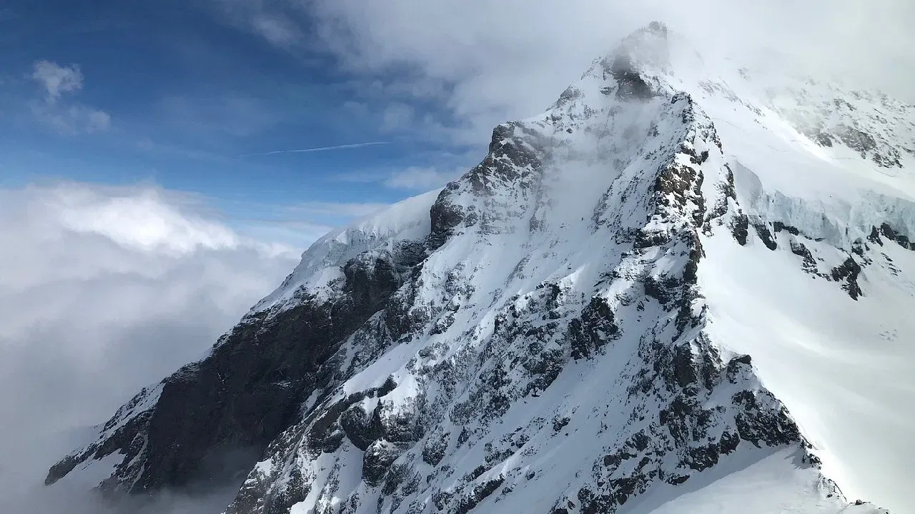 view of range in Junfraujoch covered with snow