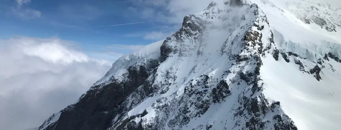 view of range in Junfraujoch covered with snow