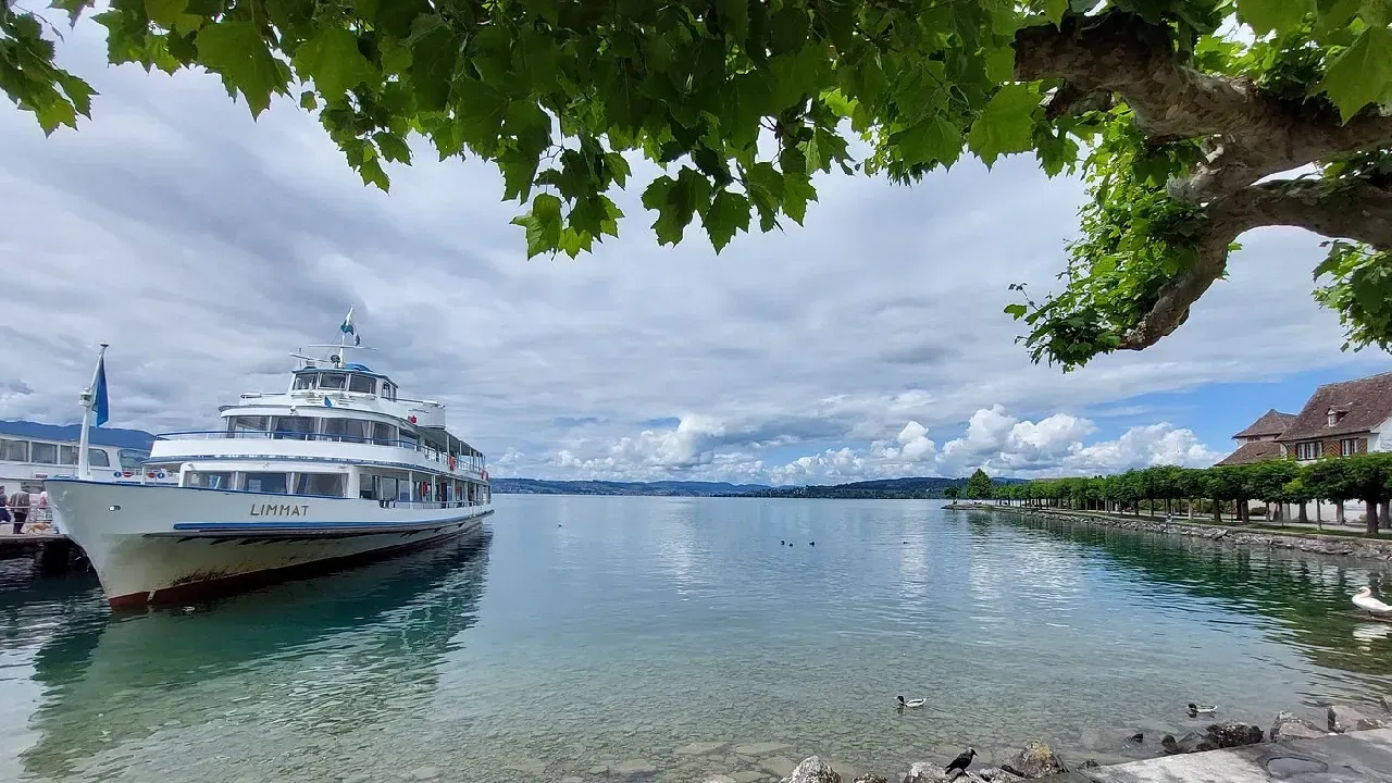 View of Ferry at lake Zurich switzerland