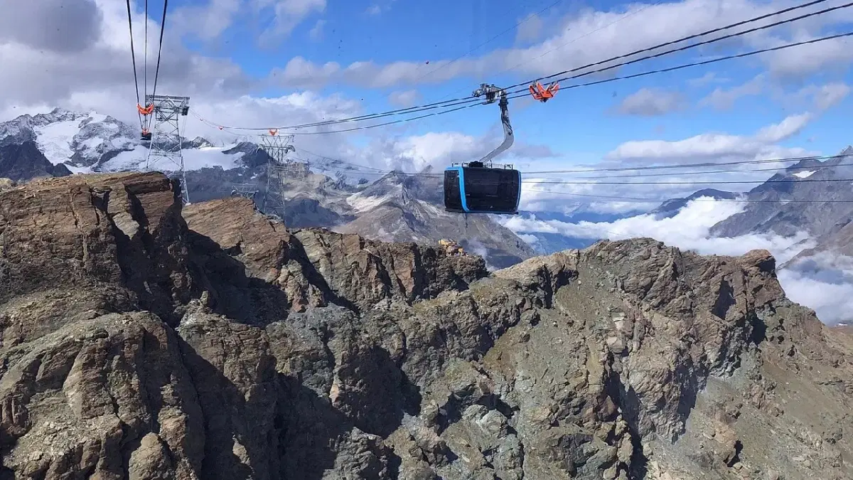 View of alpine crossing in Zermatt