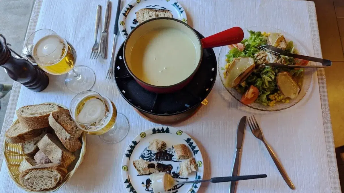 View of Fondue Dinners in the Old Town in Geneva