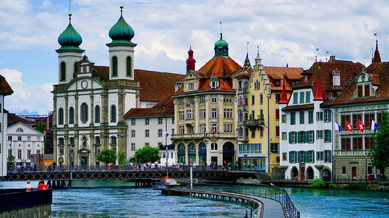 View of buildings in Lucerne