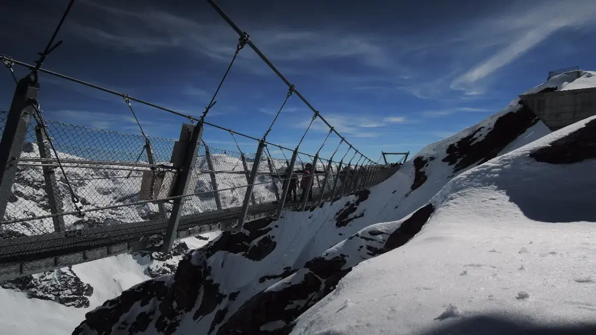 View of Titlis Cliff Walk bridge