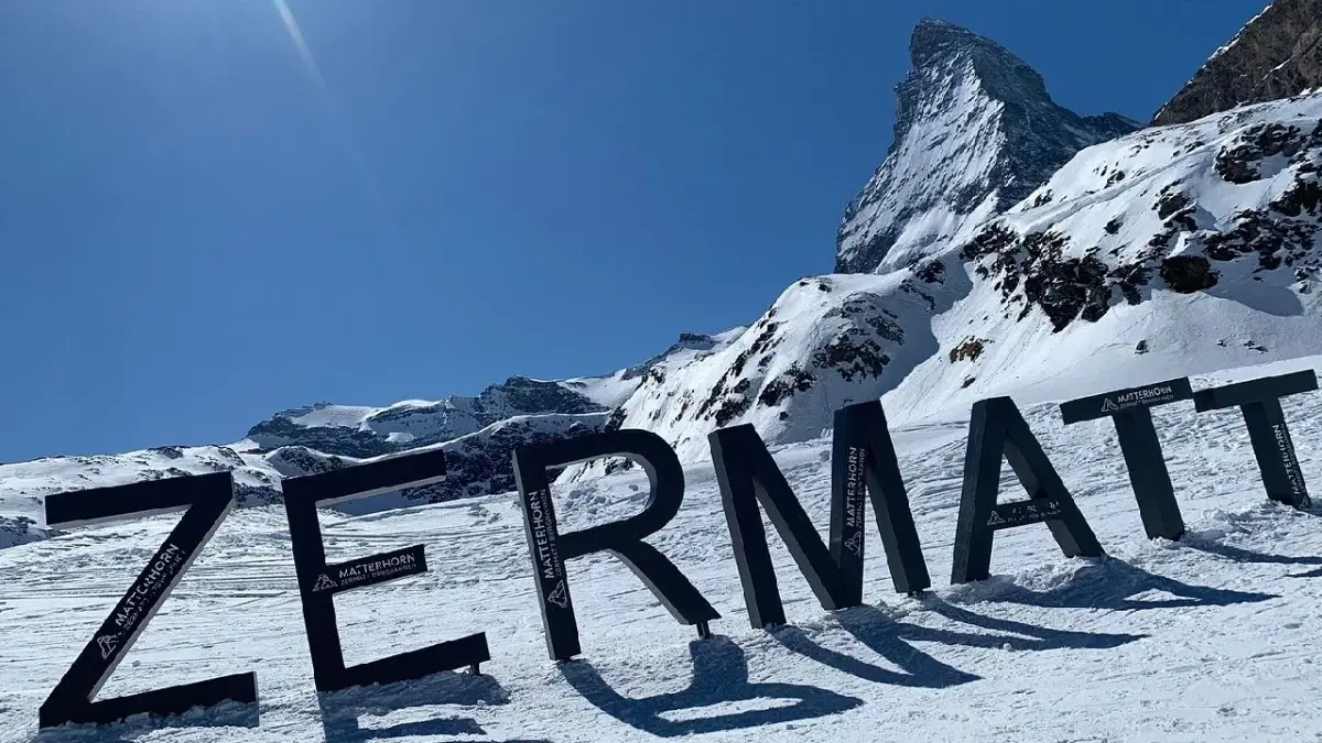 View of Zermatt letter polls in Schwarzsee 