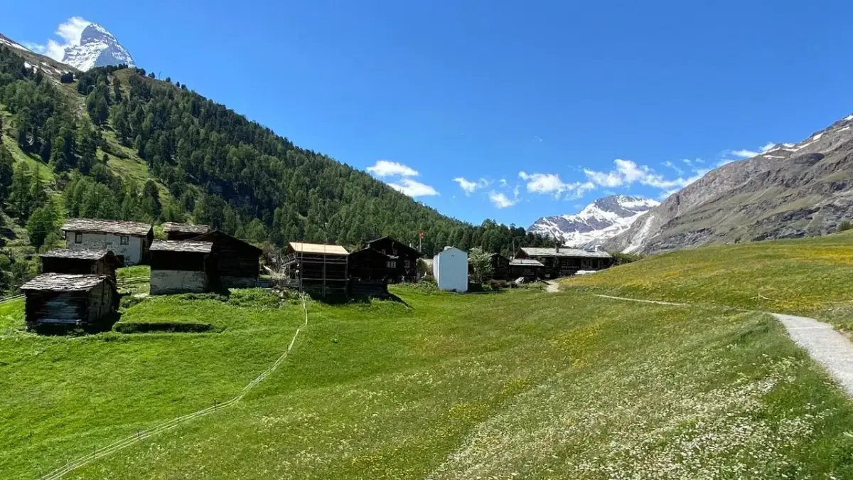 View of hamlets at Zmutt in Zermatt