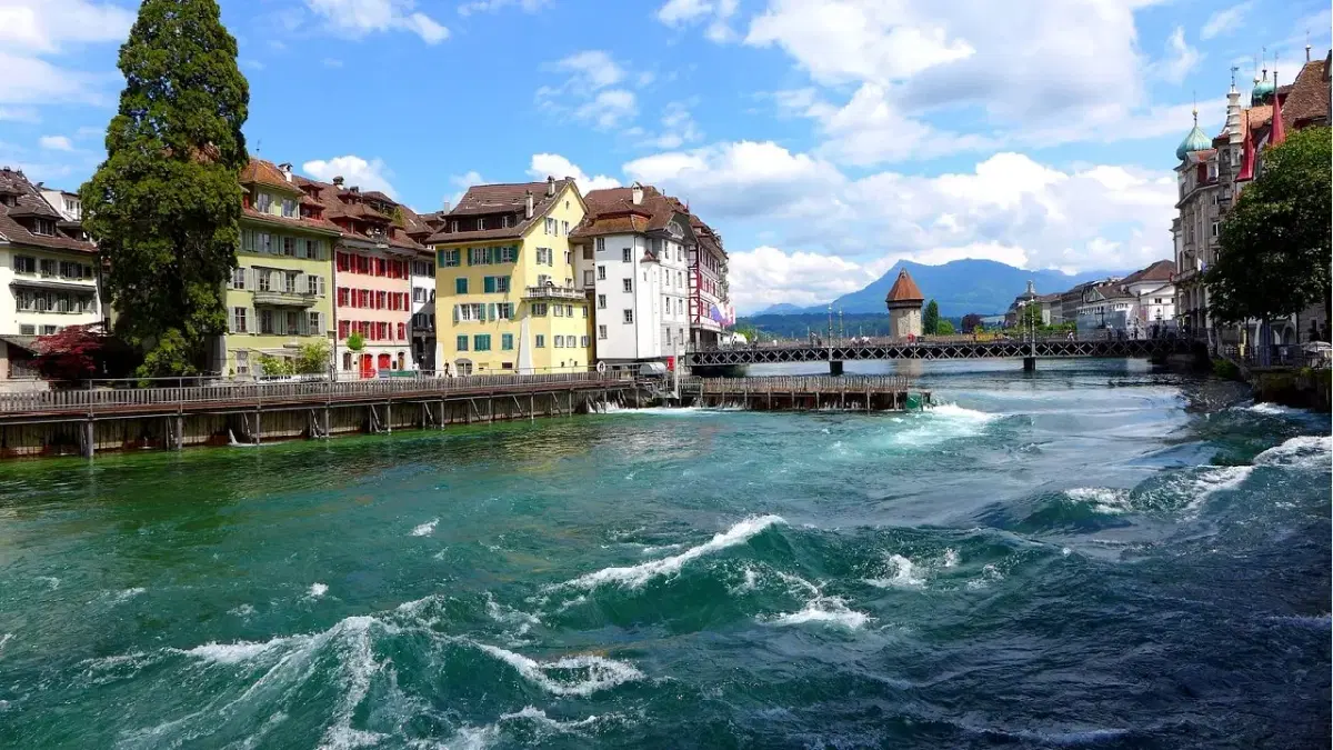 View of Lucerne-Switzerland while on a ride in Cruise