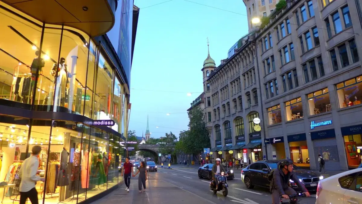 View of the shopping street, the Bahnhofstrasse