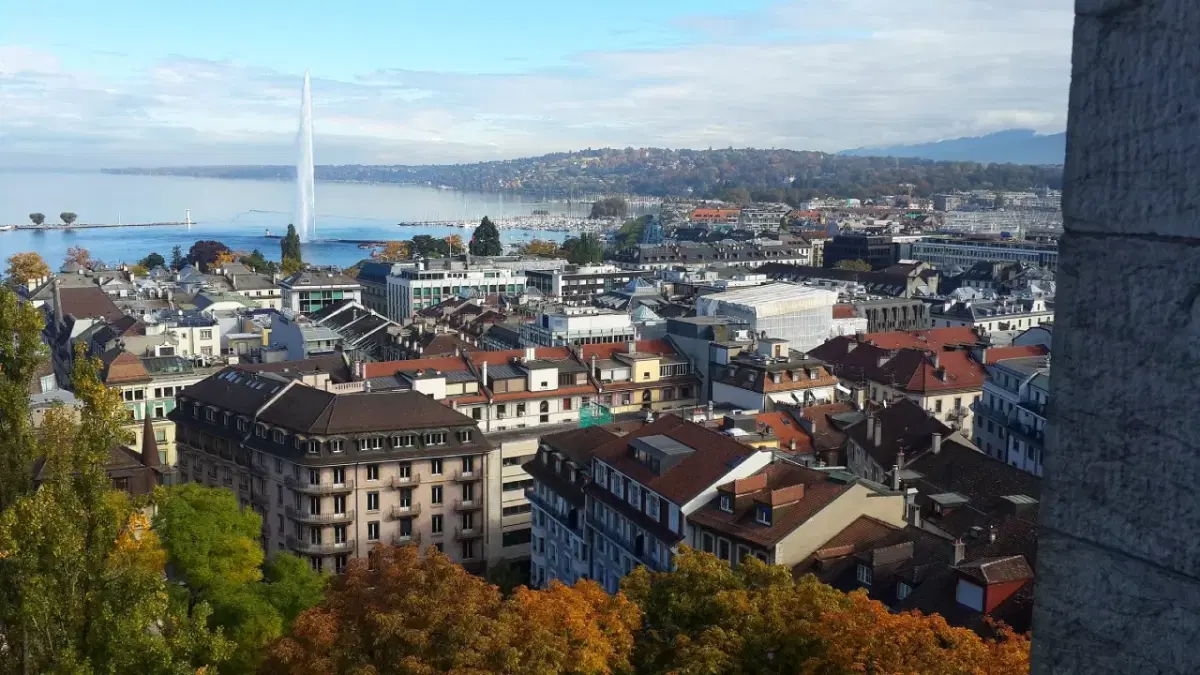 View of Geneva from a top of the building