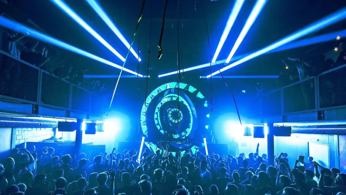 View of night life dance dj in Zurich