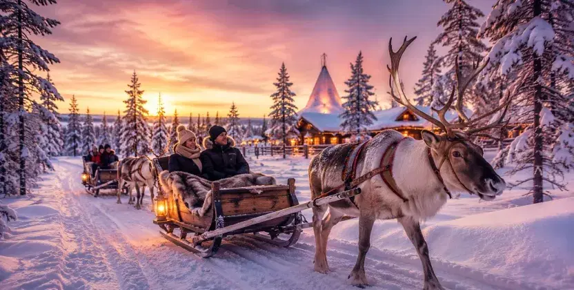 Experience the unique reindeer sledge in Lapland