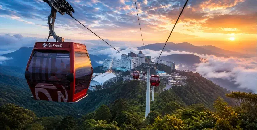 Riding Awana SkyWay cable cars is one of the best things to do in Genting Highlands