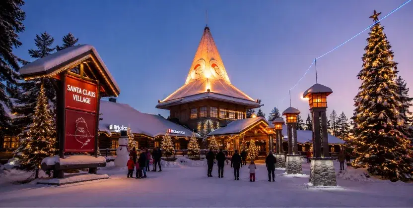 greet santa at  Santa Claus Village, Lapland
