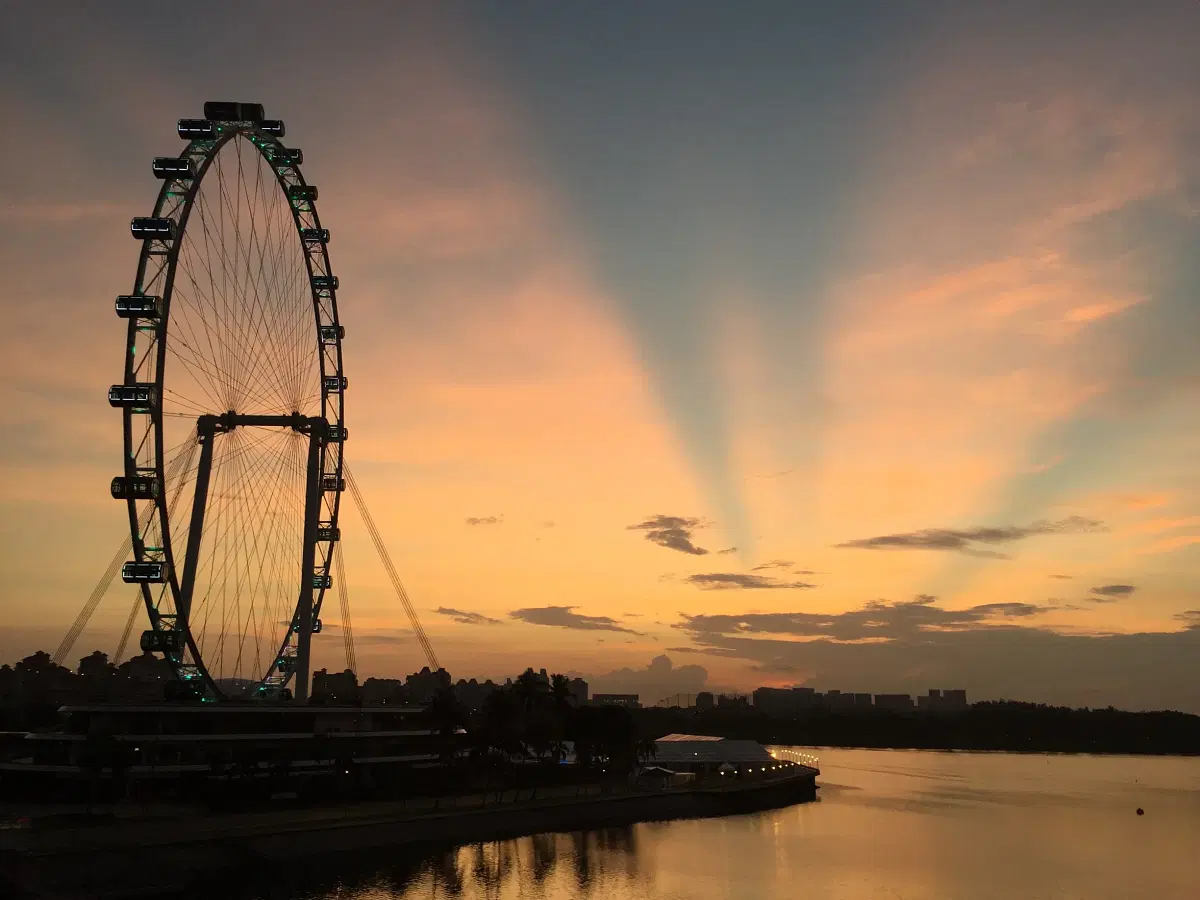 Sunset View of Singapore Flyer