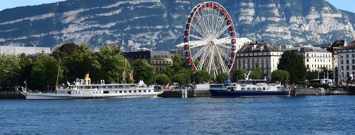 View of lake cruises at Lake Geneva