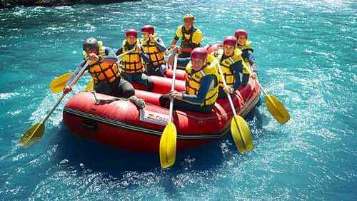 Serene break while river rafting on Waiau River Canyon exposed to scenic views