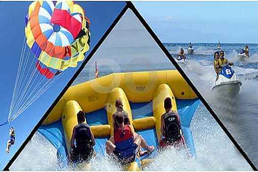 Water Sports Combo: Banana Boat Ride + Jet Ski + Scuba Diving + Parasailing + Padand padnag beach + Uluwatu Sunset tour