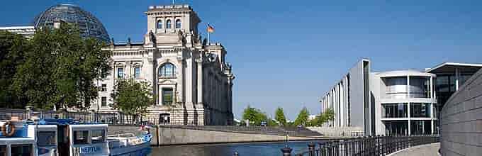 Brandenburg gate,Reichstag Building and Spree River