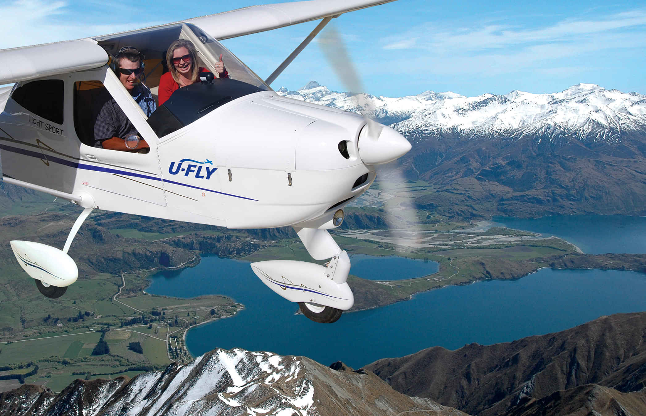 Exciting trial flight over Wanaka township and Lake Wanaka