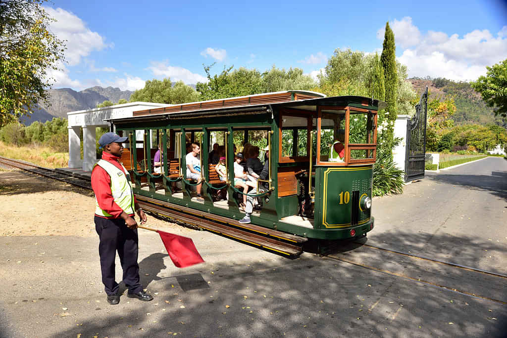 Jumpy hop on hop off tram experience at Franschhoek - Orange Line Ticket