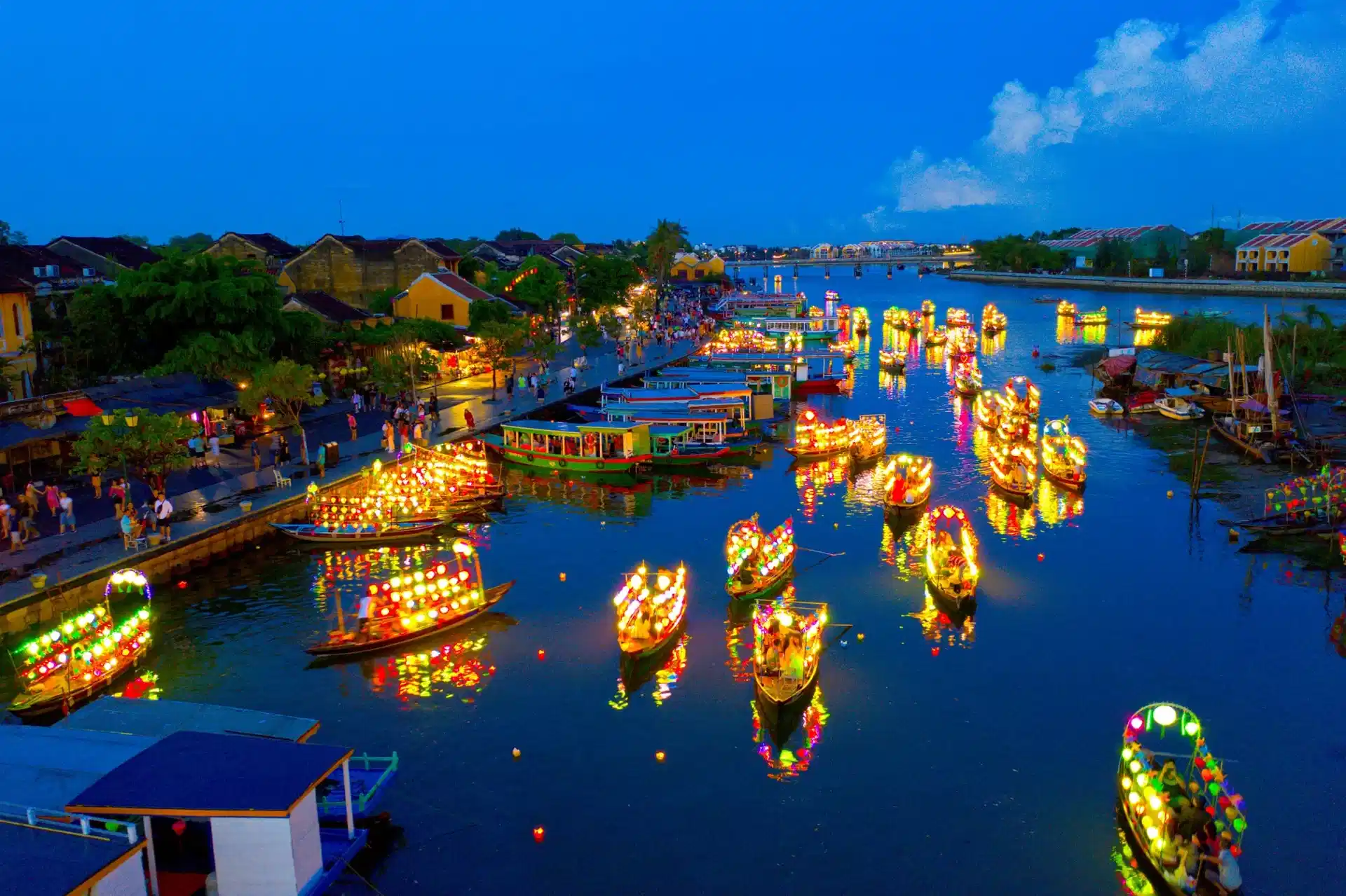 Danang Marble Mountain Hoi An Ancient Town Boat Ride and Release flower lantern with Private Transfers
