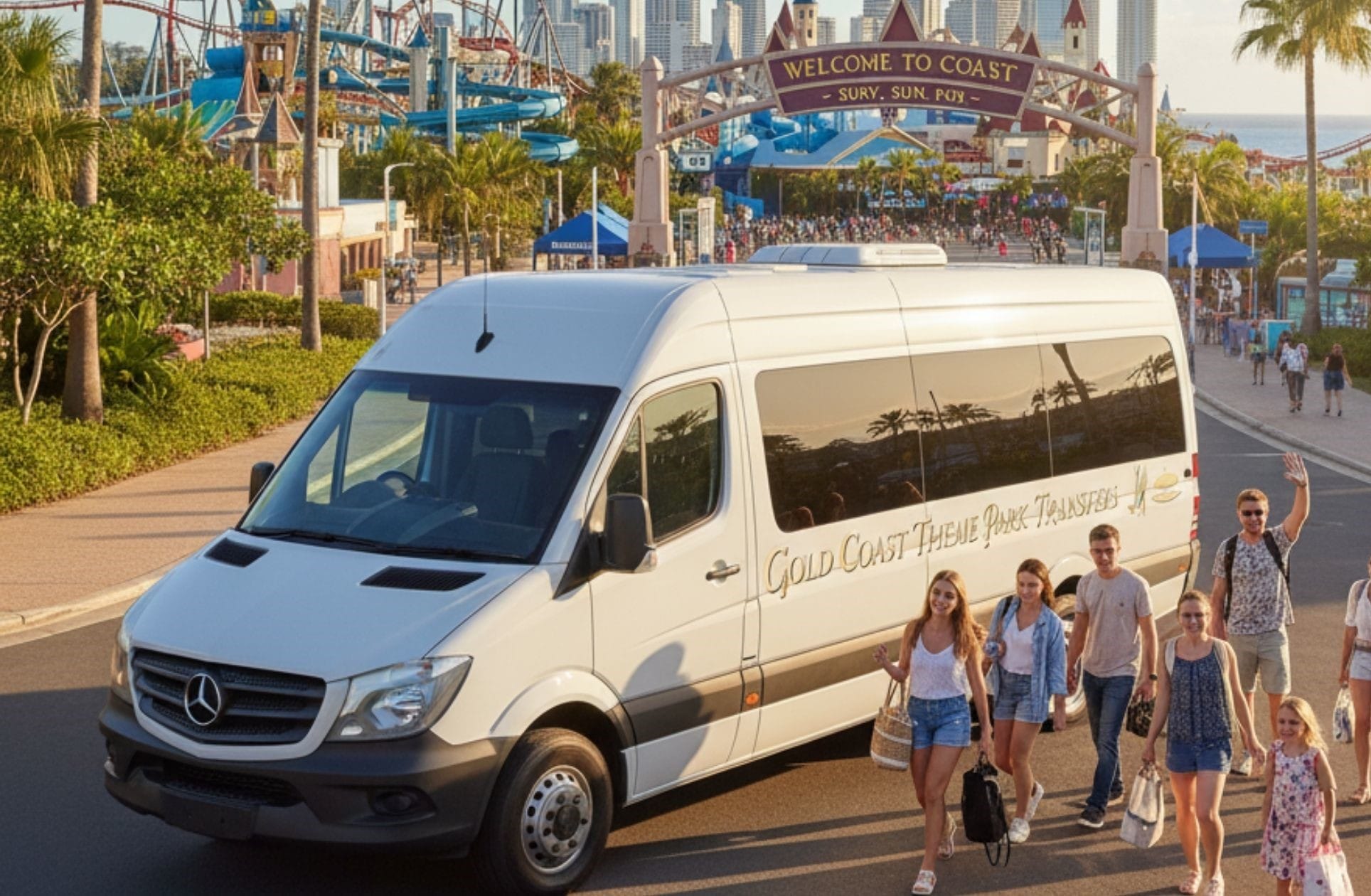 Roo Pass - Gold Coast Airport Return Transfers - 1 Theme Park Transfer