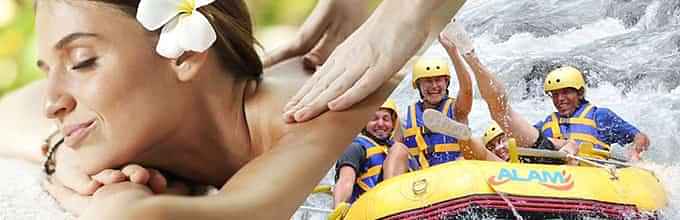 Combo: Guided White Water Rafting Adventure at Ayung River + Delicious Indonesian Lunch + Balinese Spa Treatment