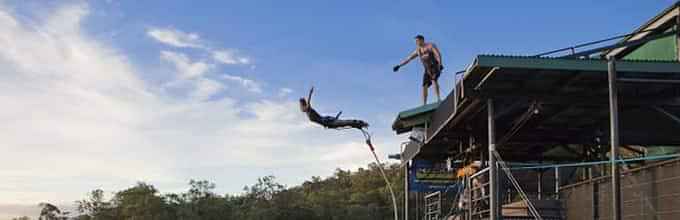 Bungy jumping from 165 ft distance at Cairns