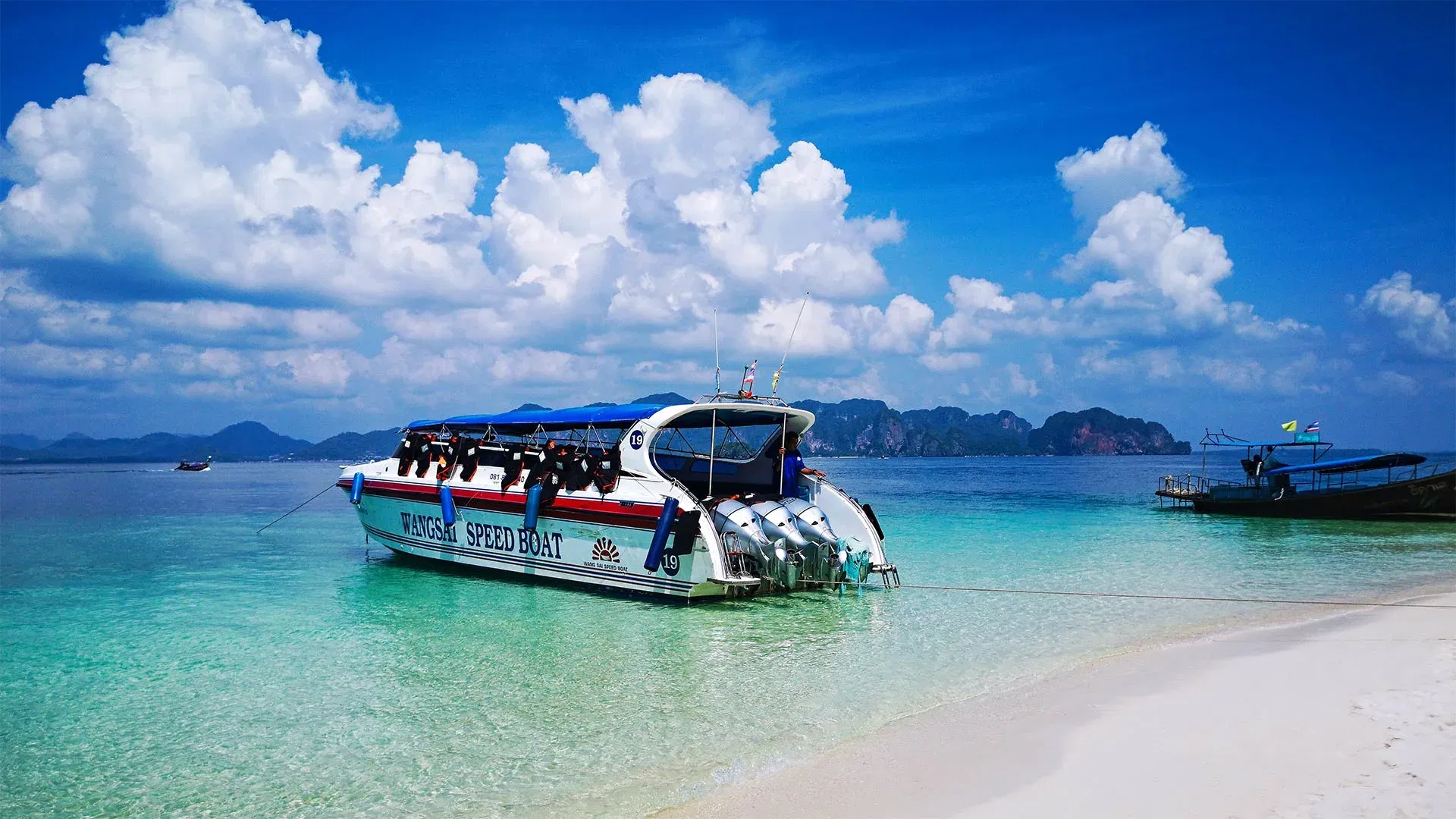 Krabi-4 Island tour by speed boat with Lunch (Excluding Island Fee) (Boat SIC+PVT Land Transfer)