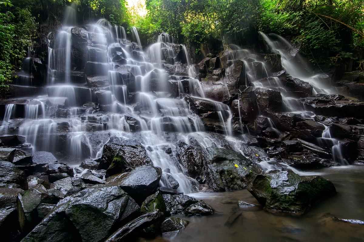 Kintamani volcano View Point , Kanto Lampo Waterfall , Ubud art market , Coffee plantation and Tegenungan Waterfall