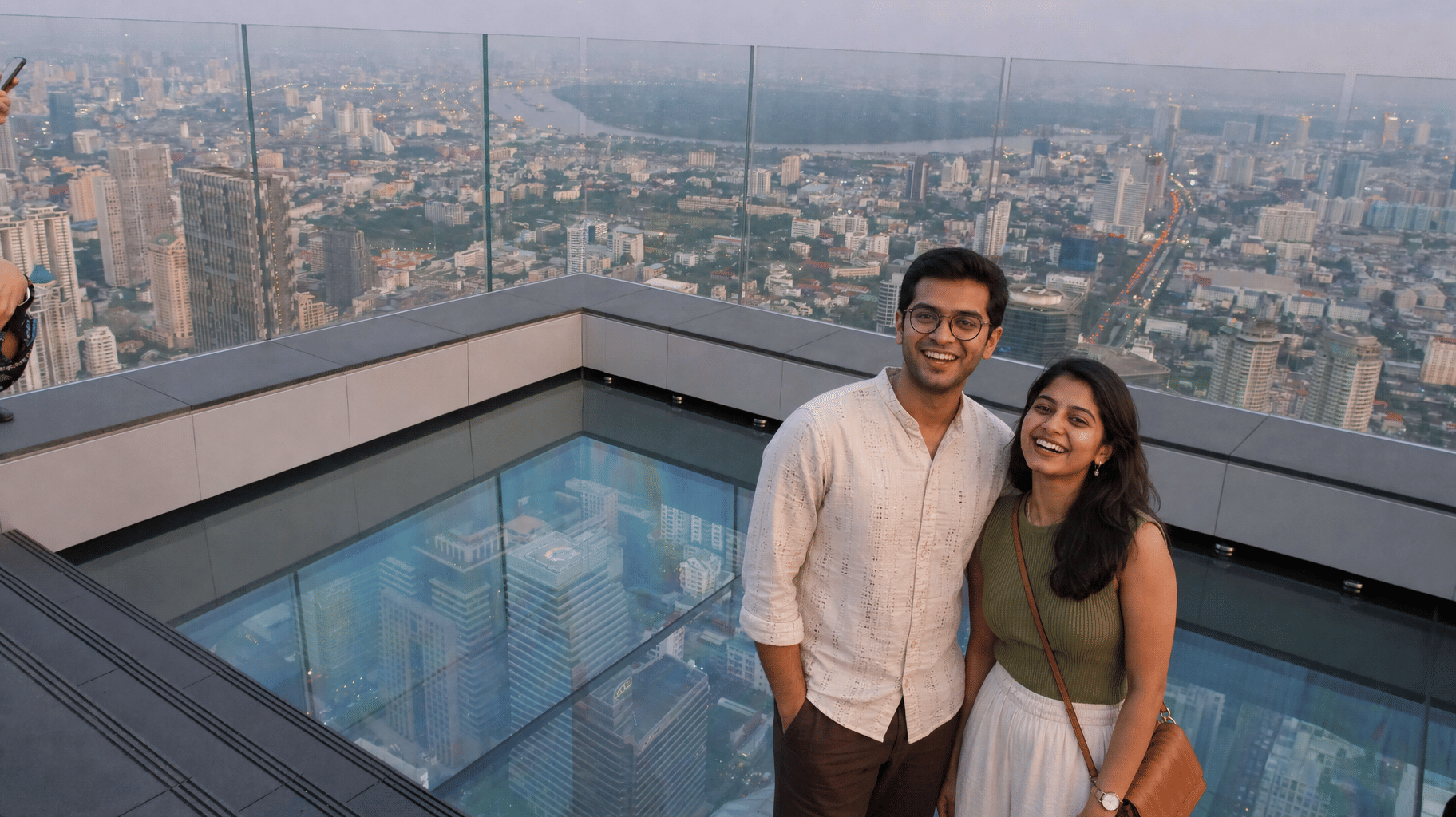 Bangkok - Mahanakhon Skywalk Skyverse- Sunset Ticket and Digital Photo with Private Transfer