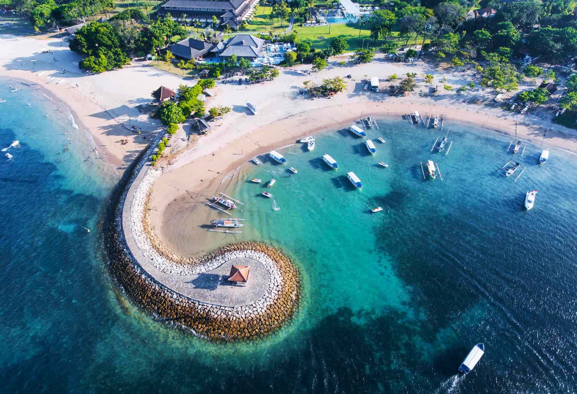 Any two beaches (Nusa Dua Beach OR Pandawa Beach OR Padang Padang Beach) and Uluwatu Cliff Temple