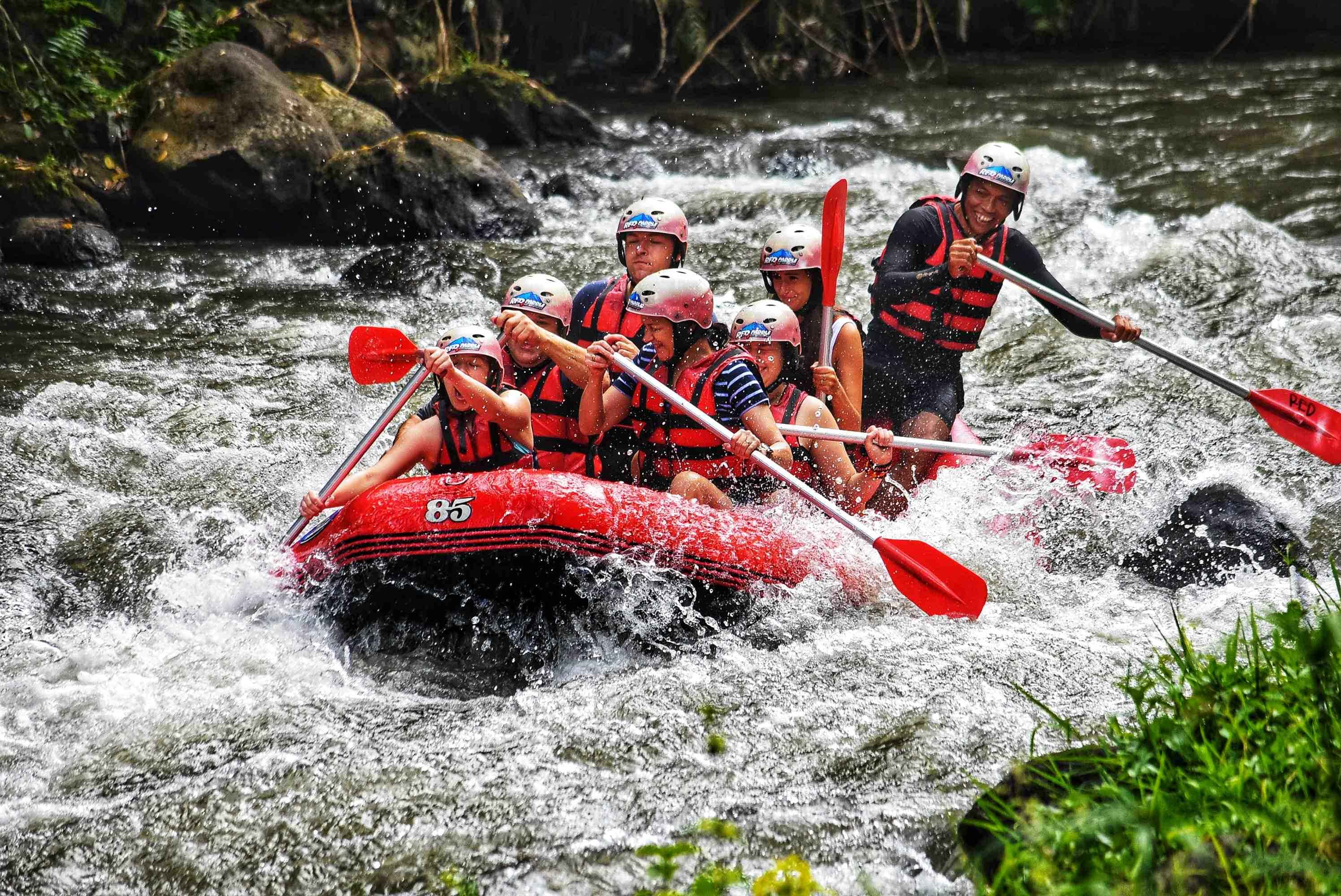 White Water Rafting At Ayung River with Lunch and ATV Tandem Ride at Bali Tarantula ATV
