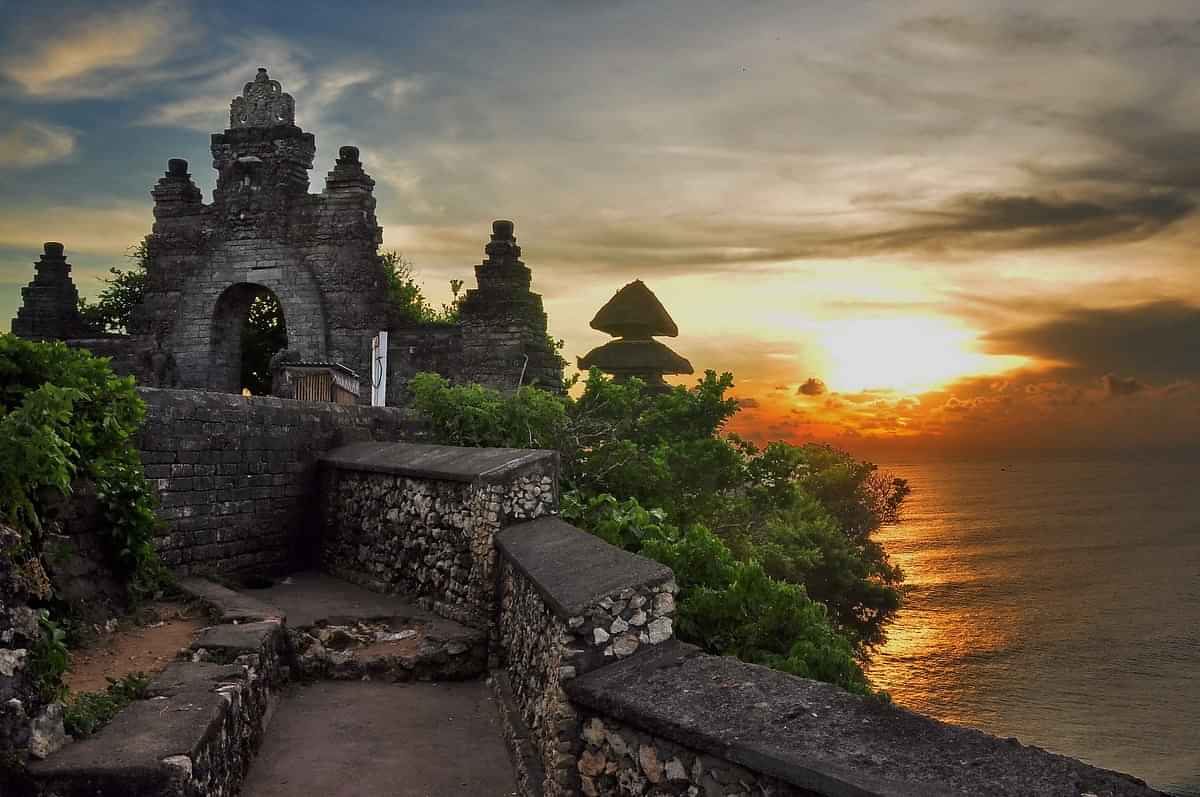 Uluwatu Cliff Temple with Sunset