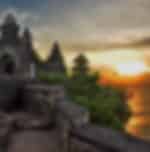 Uluwatu Cliff Temple with Sunset
