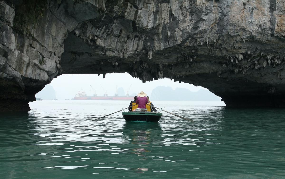 kayaking at Halong Bay