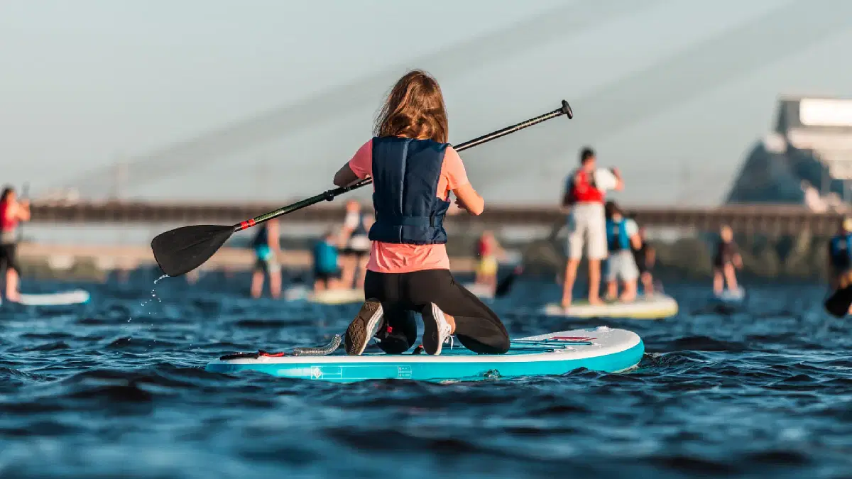 paddleboarding